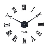 Часы-наклейка, серия: DIY, "Лорье", плавный ход, d-120 см, 1 АА, черные: 