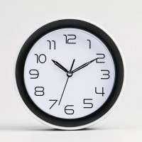 Часы - будильник настольные "Классика", с подвесом, дискретный ход, 15 х 4 см. белый: 