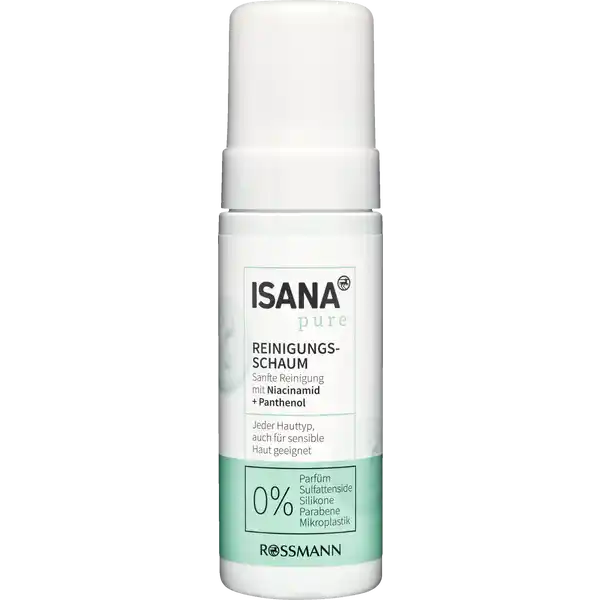 ISANA Pure Reinigungsschaum: Цвет: https://www.rossmann.de/de/pflege-und-duft-isana-pure-reinigungsschaum/p/4305615848938
Produktbeschreibung und details Der ISANA Reinigungsschaum Pure mit einem Vitamin Komplex aus Vitamin B Niacinamid ampamp ProVitamin B Panthenol befreit schonend und grndlich die Haut von Makeup und Schmutzpartikeln Die milde Reinigungsformel ohne Parfm belebt die Haut und ist selbst fr empfindliche Hauttypen geeignetErgebnis Die Haut fhlt isch zart und grndlich gereinigt anHAUTVERTRGLICHKEIT dermatologisch getestet und besttigt pHhautneutralDiese Rezeptur ist zu  ohne Mikroplastik Kontaktdaten Dirk Rossmann GmbH Isernhgener Str   Burgwedel wwwrossmannde   UrsprungslandHerkunftsort Deutschland Testurteile Qualittssiegel ampamp Verbandszeichen Anwendung und Gebrauch ANWENDUNG Tglich morgens und abends eine etwa walnussgroe Menge Schaum auf die feuchte Haut von Gesicht und Dekollet auftragen und sanft einmassieren Anschlieend mit lauwarmen Wasser absplen Augenpartie aussparen Inhaltsstoffe Aqua Sodium Cocoamphoacetate Glycerin Lactic Acid Sodium Chloride CaprylCapramidopropyl Betaine Panthenol Niacinamide Disodium Cocoyl Glutamate Sodium Cocoyl Glutamate Propylene Glycol Sodium Benzoate Potassium Sorbate Citric Acid Warnhinweise und wichtige Hinweise Warnhinweise HINWEIS Dieses Produkt enthlt einen hohen Anteil an Inhaltsstoffen natrlichen Ursprungs Dadurch kann eine Verfrbung entstehen die die Qualitt nicht beeintrchtigt