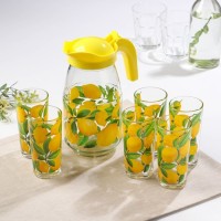 Набор питьевой «Лимон», стеклянный, кувшин+6 стаканов, 1500/230 мл: Цвет: Набор питьевой «Лимон» подойдет для любителей ярких и сочных дизайнов. Он состоит из кувшина и шести стаканов, все элементы украшены живописными лимонами, которые добавляют образу приятной свежести и легкости.</p>Такой набор идеально подходит для сервировки прохладной колы, лимонада, а также для подачи холодного чая с ароматными травами. Он станет отличным дополнением для летней террасы, пикника в парке или дачного барбекю.</p>Красочный дизайн, привлекательная цена и практичность в использовании – основные преимущества, которые вы получите вместе с этим великолепным набором!</p>
: Декостек
: Россия
