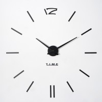 Часы-наклейка, серия: DIY, "Кайро", плавный ход, d-65 см, 1 АА, серебро: 