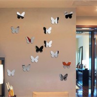 Наклейки интерьерные "Бабочки", зеркальные, декор на стену, набор 20 шт, шт 7.5 х 9 см: 