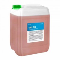 Высокощелочное пенное средство для мойки пищевого оборудования 5 л GRASS GIOS F16, 550069: Цвет: Средство предназначено для пенной мойки коптильных камер, печей, термокамер, котлов для варки, фритюрниц и других поверхностей термического оборудования на предприятиях пищевой и перерабатывающей промышленностей, предприятиях общественного питания.
GRASS GIOS F16 эффективно удаляет сложные органические загрязнения, копоть, нагары с любых щелочестойких поверхностей.Состав: вода, гидроксид натрия, неионогенные ПАВ, комплексообразователь, функциональные добавки.Способ применения:Средство используется в концентрации 0,5-10% по объему (50-1000 мл на 10 литров воды), при температуре 20-80 °С, в зависимости от типа и степени загрязнения. Рабочий раствор наносят на поверхность методом орошения, протирания, погружения или с помощью пеногенерирующего оборудования, выдерживают 5-20 минут (методом погружения – до 60 минут), при необходимости растирают щетками, затем тщательно ополаскивают водой.Мойка коптильного оборудования в автоматическом режиме проводится в соответствии с инструкцией по эксплуатации на данное оборудование, концентрация рабочего раствора – 1-4%.Не применять на поверхностях, изготовленных из цветных металлов!