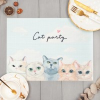 Салфетка на стол Доляна "Cat party" ПВХ 40*29см: 