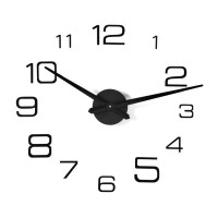 Часы-наклейка, серия: DIY, "Мита", плавный ход, d-120 см, 1 АА, черные: 