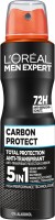 Антиперспирант-дезодорант-спрей Carbon Protect 5 в 1, 150 мл: Цвет: https://www.dm.de/l-oreal-paris-men-expert-antitranspirant-deospray-carbon-protect-5in1-p3600523715473.html
