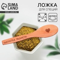 Ложка для специй Дорого внимание «Щепотка радости», дерево, 13 см: 
