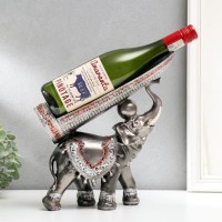 Сувенир полистоун подставка под бутылку "Грифельный слон" 29,5х29х10 см: 