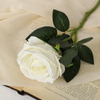 Цветы искусственные "Роза венесуэльская" 8х23 см, белый: 