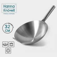 Сковорода - Вок Hanna Knovell Chief, d=32 см, с ручкой, нержавеющая сталь, хромированная: Цвет: Страна: Китай
В боксе: 35 шт
Состав: Нержавеющая сталь
Материалы: нержавеющая сталь
Фасовка: по 1 шт
Индивидуальная упаковка: Пакет (БОПП, полиэтилен, ПВХ, дой-пак)
Габариты товара: 54 см x 32 см x 15 см
Сертификат: СТР
Цвет: Серебристый
Диаметр, см: 32
Толщина стенки, мм: 1
Толщина дна, мм: 1
Вид упаковки: Пакет
Рисунок: Нет
Крышка: Нет
Материал: Нержавеющая сталь
Тип покрытия: Без покрытия
Тип плиты: Для газовой плиты, Для стеклокерамической плиты, Для галогенной плиты
Для детей до 3 лет: Нет
Капсульное дно: Нет
Вид сковороды: Сковорода Вок
Можно мыть в посудомоечной машине: Да
ТНВЭД: 7323930000
Фиксированная цена: Да

Сковорода-Вок Chief имеет круглую форму и снабжена удобными ручками по бокам. К верхней части диаметр посуды увеличивается. Продукты в такой посуде прожариваются практически мгновенно, потому что стенки подогреваются моментально и равномерно.
Преимущества товара::
*	Универсальность. В ней можно не только жарить, такая посуда позволяет тушить или даже варить продукты.
*	Качество приготовленной пищи. Так как в такой сковороде продукты готовятся крайне быстро, в них сохраняется максимум полезных веществ.
*	Удобство применения. Сковорода имеет высокие борты, благодаря чему пищу можно без проблем активно перемешивать, не боясь, что кусочки упадут на плиту.
*	Долговечность. Стальные сковороды не ржавеют, не подвергаются изменениям из-за огня, не деформируются.
[Картинка122]  Посуду для приготовления из нержавеющей стали отличает равномерный нагрев и высокая прочность, что обеспечивает долговечность и эффективность в кулинарии. Стильный и современный дизайн делает её универсальной для любого кухонного интерьера   Посуду из нержавеющей стали отличает высокая прочность и долговечность, она устойчива к коррозии и механическим повреждениям. Этот материал не вступает в реакцию с продуктами, сохраняя их натуральный вкус и полезные свойства. [Картинка122]
