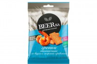 «Beerka», гренки со вкусом жареной креветки, 60 г: Цвет: Пшеничные гренки: к «пенным» и прохладительным напиткам, супам и для перекуса. – Из свежеиспеченного хлеба. – Со вкусом жареной креветки. – Без обжарки во фритюре. – С пользой злаков.

