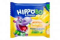 «HIPPO BONDI & FRIENDS», пирожное с начинкой со вкусом банана, 32 г (упаковка 12 шт): Цвет: Пирожное бисквитное с желейной начинкой со вкусом банана: - Собственная рецептура на свежем яйце - Без пальмового масла
