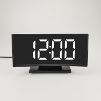 Часы - будильник электронные настольные с термометром, календарем, 17 х 9.5 см, 3ААА, USB: 