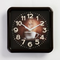Часы настенные, серия: Кухня, "Чашка кофе", плавный ход, d=26 см, коричневый: 
