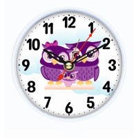 Часы - будильник настольные "Совушки", дискретный ход, циферблат d-8 см, 9.5 х 9.5 см, АА: 