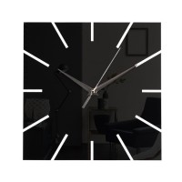 Часы-наклейка, серия: DIY, "Классика квадрат", 25 х 25 см, 1 АА, черные: 