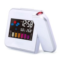 Часы - будильник электронные настольные с проекцией на потолок, термометром, календарем, USB: 