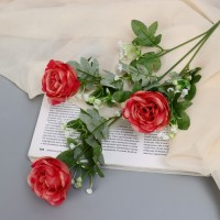 Цветы искусственные "Роза Амория" 7х62 см, персиково-красный: 
