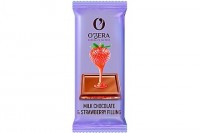«OZera», молочный шоколад с желейной клубничной начинкой Milk & Strawberry filling, 24г (упаковка 30шт.): 
