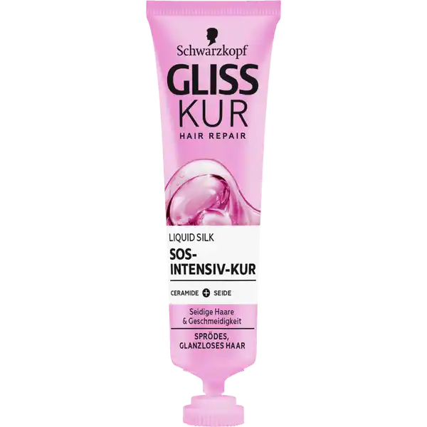 Schwarzkopf Gliss Kur Liquid Silk SOS-Intensiv-Kur: Цвет: Produktbeschreibung und details Eine aufgeraute Haaroberflche macht das Haar sprde und glanzlos Dieses Haar braucht intensive Pflege um die Haarfaser wieder zu gltten und das Haar dadurch seidig weich zu machen Speziell abgestimmt auf die Bedrfnisse von sprdem und glanzlosem Haar glttet die LIQUID SILK Linie die CERAMIDE  SEIDE enthlt die Haaroberflche ampamp intensiviert den natrlichen Glanz und die Geschmeidigkeit  fr Haare wie Seide Wiederverschliebar und daher ideal fr Reisen Kontaktdaten Schwarzkopf ampamp Henkel GmbH  Dsseldorf wwwglisskurde     Anwendung und Gebrauch  Minute einwirken lassen Sorgfltig aussplen Inhaltsstoffe Aqua Water Eau Cetearyl Alcohol Isopropyl Myristate Behentrimonium Chloride Distearoylethyl Hydroxyethylmonium Methosulfate Glycosphingolipids Hydrolyzed Silk Sericin Stearamidopropyl Dimethylamine Hydrolyzed Keratin Cetyl Palmitate Isopropyl Alcohol Citric Acid Prunus Armeniaca Apricot Kernel Oil Butylene Glycol Guar Hydroxypropyltrimonium Chloride Dimethicone Cetrimonium Chloride Coumarin Potassium Sorbate Phenoxyethanol Methylparaben Propylparaben Parfum Fragrance Limonene Hexyl Cinnamal Citronellol Linalool Benzyl Alcohol
https://www.rossmann.de/de/pflege-und-duft-schwarzkopf-gliss-kur-liquid-silk-sos-intensiv-kur/p/4015100338645