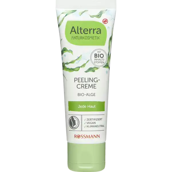 Alterra NATURKOSMETIK Peelingcreme Bio-Alge: Цвет: Produktbeschreibung und details Fr ein extrafeines Hautbild Porentiefe Pflege aus der Pflanze Unsere Alterra Peelingcreme mit BioAlge und BioGurke reinigt Ihre Haut grndlich und entfernt mit ihren natrlichen Peelingkrpern abgestorbene Hautschppchen Die Creme mit BioSheabutter pflegt hingegen die Haut im Anschluss samtig weich jede Haut zertifiziert vegan klimaneutral Weiterfhrende Informationen zum Thema Klimaneutralitt finden Sie unter rossmanndeklimaneutral und unter climatepartnercom Kontaktdaten Dirk Rossmann GmbH Isernhgener Str  Burgwedel wwwrossmannde     UrsprungslandHerkunftsort Deutschland Testurteile Qualittssiegel ampamp Verbandszeichen Anwendung und Gebrauch Die Peelingcreme sanft in die angefeuchtete Haut einmassieren und mit warmem Wasser absplen  mal wchentlich anwenden Inhaltsstoffe Aqua Glycine Soja Oil Alcohol Glycerin Glyceryl Stearate Citrate Cetearyl Alcohol Myristyl Myristate Butyrospermum Parkii Butter Hydrated Silica Olea Europaea Fruit Oil Cucumis Sativus Fruit Extract Undaria Pinnatifida Extract Helianthus Annuus Seed Oil Xanthan Gum Tocopherol Levulinic Acid Sodium Anisate Sodium Levulinate Sodium Hydroxide Parfum Limonene from certified organic agriculture from natural essential oils
https://www.rossmann.de/de/pflege-und-duft-alterra-naturkosmetik-peelingcreme-bio-alge/p/4305615798462