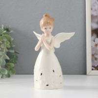 Сувенир керамика свет "Девочка-ангел со сложенными руками" от батареек 9,5х9,5х16,5 см: 