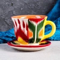 Чайная пара Риштанская Керамика "Атлас", 350 мл, разноцветная: 