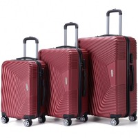 VERTICAL STUDIO "Stavanger" 20" 24" 28" Suitcase Set of 3 dark red: Цвет: Brand VERTICAL STUDIO Set consisting of three trolley cases big Trolley External dimensions HWD approx  cm x  cm x  cm inches      Net weight  volume  kg   l middle Trolley External dimensions HWD  cm x  cm x  cm inches      Net weight  volume  kg   l smaller Trolley External dimensions HWD  cm   cm   cm inches      Net Weight  Volume kg  L Outer material plastic ABS Lining Material  polyester Brand logo as metal emblem on the front Matryoshka design Suitcase can be stowed inside each other to save space smallest Suitcase conforms to hand luggage size regulations three digit suitcase lock  possible combinations a telescopic handle with several possible height settings four smoothrunning wheels for easy transport a large main compartment with an allround way zip Divider with zip for subdivision converging straps with click closure inside Fully lined interior two carrying handles with suspension four spacers on one Llong side Structured outer material with a matte finish NEW with box ampamp original packaging
https://www.sportspar.com/vertical-studio-stavanger-20-24-28-suitcase-set-of-3-dark-red