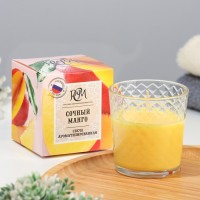 Свеча ароматическая в стакане "Сочный манго", подарочная упаковка, 8х8,5 см, 30 ч: 