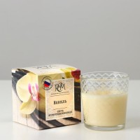 Свеча ароматическая в стакане "Ваниль", подарочная упаковка, 8х8,5 см, 30 ч: 