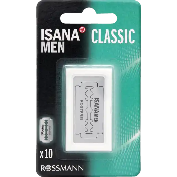 ISANA MEN Classic Rasierklingen: Цвет: https://www.rossmann.de/de/pflege-und-duft-isana-men-classic-rasierklingen/p/4305615613987
Produktbeschreibung und details ISANA MEN Rasierklingen Classic eine gute Kombination aus Schrfe und sanftem Schnitt spezielle Doppelbeschichtung mit Chrom im praktischen Dispenser fr sicheres und einfaches Entnehmen der Klingen rostfrei Kontaktdaten Dirk Rossmann GmbH Isernhgener Strae   Burgwedel wwwrossmannde Warnhinweise und wichtige Hinweise Warnhinweise Die Klingen ausschlielich unter flieendem Wasser reinigen  nicht abwischen Kompatibel mit jedem HobelDoubleEdgeRasierer