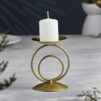 Подсвечник "Закат" металл на одну свечу, 8,3х11 см, золотой: 