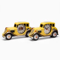 Часы - будильник "Жёлтая машина", с подвесом, d-7 см, 24 х 4 х 11 см, 3ААА: 