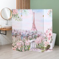 Ширма "Картина маслом. Розы и Париж", 200 х 160 см: 
