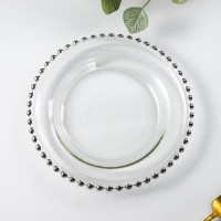 Тарелка стеклянная десертная «Орбита», d=21 см, цвет серебряный: 