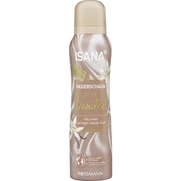 ISANA Rasierschaum Cashmere Vanilla: Цвет: https://www.rossmann.de/de/pflege-und-duft-isana-rasierschaum-cashmere-vanilla/p/4305615985534
Produktbeschreibung und details Cremigpflegendes Dufterlebnis Verwhne deine Haut und Sinne mit unserem ISANA RASIERSCHAUM CASHMERE VANILLA Der einzigartige Duft nach Vanille in Kombination mit unserer Pflegeformel mit Aloe Vera und VanilleExtrakt gibt deiner Haut whrend der Rasur die notwenige Gltte und Geschmeidigkeit  fr ein rundum gepflegtes Hautgefhl jeden Tag Hautvertrglichkeit dermatologisch getestet mit einem cremigen VanilleDuft Rezeptur ohne Mikroplastik vegan Kontaktdaten Dirk Rossmann GmbH Isernhgener Str   Burgwedel wwwrossmannde Testurteile Qualittssiegel ampamp Verbandszeichen Anwendung und Gebrauch Haut mit Wasser anfeuchten Dose vor Gebrauch schtteln Ventil senkrecht nach oben halten ISANA RASIERSCHAUM auf die zu rasierende Krperpartie geben und gleichmig auf der Haut verteilen Nach der Rasur grndlich absplen Inhaltsstoffe Aqua Glycerin TriethanolamineStearic Acid Palmitic AcidButane Laureth Propane ParfumPhenoxyethanol Sodium Laureth SulfateAloe Barbadensis Leaf Juice PowderVanilla Planifolia Fruit Extract SodiumBenzoate Potassium Sorbate Citric Acid Warnhinweise und wichtige Hinweise Warnhinweise ACHTUNG Behlter steht unter Druck kann bei Erwrmung bersten Vor Sonnenbestrahlung schtzen Nicht Temperaturen ber CF aussetzen Nicht durchstechen oder verbrennen auch nicht nach Gebrauch Von Hitze heien Oberflchen Funken offenen Flammen sowie anderen Zndquellen fernhalten Nicht rauchen Darf nicht in die Hnde von Kindern gelangen Benutzung ausschlielich gem Verwendungszweck Nur entleerte Dosen in die Wertstoffsammlung geben Enthlt  Massenprozent entzndbare Bestandteile