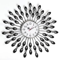 Часы настенные, серия: Ажур, "Перья павлина", плавный ход, d-48 см, циферблат 14 см: 