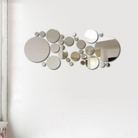 Наклейки интерьерные "Пузырьки", зеркальные, декор на стену, d от 2 до 15 см, 32 эл: 