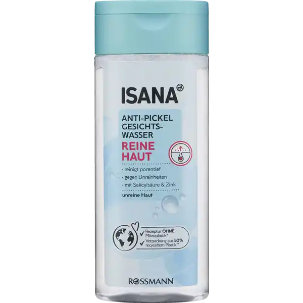 ISANA reine Haut Anti-Pickel Gesichtswasser: Цвет: https://www.rossmann.de/de/pflege-und-duft-isana-reine-haut-anti-pickel-gesichtswasser/p/4305615608549
Produktbeschreibung und details reinigt porentief gegen Unreinheiten mit Salicylsure ampamp Zink Das ISANA Reine Haut AntiPickel Gesichtswasser mit Salicylsure und Zink hilft das Wachstum pickelverursachender Bakterien zu bekmpfen und neuen Unreinheiten vorzubeugen Schmutzpartikel und berflssiger Hauttalg werden mit Hilfe der MizellenTechnologie umschlossen und effektiv entfernt Die Haut ist sanft gereinigt porentief geklrt und ideal fr die anschlieedene Pflegeroutine vorbereitet intensive WirkstoffPower mit Zink Salicylsure ampamp MizellenTechnologie antibaktierell beugt Pickeln und Mitessern vor Hautvertrglichkeit dermatologisch besttigt Ergebnis Die Haut ist grndlich gereinigt Kontaktdaten Dirk Rossmann GmbH Isernhgener Strae   Burgwedel wwwrossmannde UrsprungslandHerkunftsort Deutschland Testurteile Qualittssiegel ampamp Verbandszeichen Anwendung und Gebrauch Tglich morgens und abends nach der Gesichtsreinigung ein Wattepad mit dem ISANA reine Haut AntiPickel Gesichtswasser trnken und damit sanft ber die Haut streichen insbesondere ber die TZone Gebrauch Aufbewahrung und Verwendung Aufbewahrungs und Verwendungsbedingungen Direkten Augenkontakt vermeiden Inhaltsstoffe Aqua Alcohol Denat Glycerin Decyl Glucoside CaprylylCapryl Glucoside Salicylic Acid Zinc PCA Parfum Sodium Sulfite Sodium Hydroxide Disodium EDTA Limonene Linalool Citral