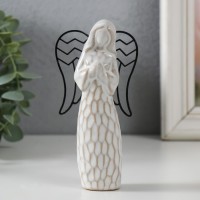 Сувенир керамика, металл "Ангел. Молитва" беж 7,5х3,8х12,8 см: 