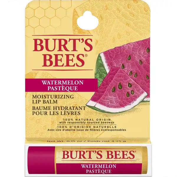 Burt's Bees Lippenpflege Lip Balm Wassermelone: Цвет: Produktbeschreibung und details Ein ses erfrischendes Aroma das Sie an eine kstlich frische reife Wassermelone erinnert und dafr sorgt dass sich Ihre Lippen weich und gepflegt anfhlen Kontaktdaten Burts Bees Inc Durham NC  US wwwburtsbeesde Inhaltsstoffe Helianthus annuus l Cocos nucifera l Cera alba Aroma Ricinus communis Samenl Lanolin Citrullus lanatus Samenextrakt Theobroma Kakaobohnenbutter Butyrospermum parkii Butter Tocopherol Carthamus tinctorius l GlycinSojal Citronensure Rebaudiosid A Aroma natrlichen Ursprungs
https://www.rossmann.de/de/pflege-und-duft-burts-bees-lippenpflege-lip-balm-wassermelone/p/0792850906815