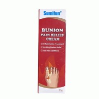 Мазь BUNION PAIN RELIEF CREAM снимает воспаление и боль: Мазь BUNION PAIN RELIEF CREAM улучшает кровообращение, предотвращает закупорку сосудов, устраняет застой крови и опухоли, снимает боль. Показания к применению:  применяется при подагре, опухолях и болях мышц и сухожилий, при ревматических и ревматоидных болях, воспалениях и опухолях суставов, гиперостозе. Состав:  шафран, скорпион, змея, Radix Angelicae Pubescentis Doubleteeth, Radix, Clematidis, Rhizoma Corydalis, Herba Lycopodil, стебель садового бальзама, китайский дягиль, Radix Cyathulae, Rhizoma Et Radix Notopterygii, Radix Dipsaci, Cortex Eucommiae, Rhizoma Polygoni, Cuspidati, Rhizoma Ligustici, Folium Artemisiae Argyi, Rhizoma Zingiberis, Herba Leonuri, Spatholobi Caulis, Radix Salviae Miltiorrhizae, Borneolum Syntheticum, камфора, цетеариловый спирт, глицерин, стеариновая кислота, вазелин, ацетат хлоргексидина, вода. Действие:  активизирует кровообращение, предотвращает закупорку сосудов, снимает воспаление и боль. Используется при подагре, ревматизме, ревматоидном артрите, отеках суставов, отеках при вывихах. Действие с точки зрения ТКМ:  активизирует кровообращение, предотвращает закупорку сосудов, снимает воспаление и боль. Используется при ревматоидном артрите, ревматическом артрите, остеоартрите, подагре, вывихах, периартрите плеча, отеках мышц, кожном зуде, экземе. Способ применения:  наружно, наносить на пораженные участки кожи 2 раза в день. Особые указания:  не принимать внутрь, хранить в местах недоступных для детей, не наносить на поврежденные участки кожи, беременным не рекомендуется использовать, спортсменам использовать с осторожностью. Объём:  20 гр.