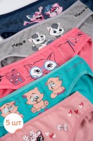 Трусы для девочки 5шт. Happy Fox: Цвет: https://happywear.ru/girls/girl-nignee-belio/girl-underwear-for-girls/6672454
Производитель: Happy Fox
Бренд: Happy Fox
Страна: Турция
Состав: 95% хлопок, 5% эластан
Цвет: микс

В комплекте представлены милые трусики слипы с принтом забавные кошки, набор 5 шт. Мягкие и очень удобные детские трусики для девочек и подростков выполнены из качественной гипоаллергенной ткани с высоким содержанием хлопка в составе.
Благодаря добавлению эластана трусики для девочек прочные, плотно прилегают к телу. Классические трусы средней посадки отлично тянутся и практически незаметны под одеждой, не теряют форму после стирки.
Слипы для девочки обеспечивают максимальный комфорт за счет аккуратно обработанных швов, хлопковой ластовицы и эластичности детского нижнего белья.
Красивое нижнее белье – это важная составляющая детского гардероба юной красавицы.
Если Вы ищете хлопковые трусы для девочек, то этот набор подростковых трусов 5 шт. возможно Вам подойдет.