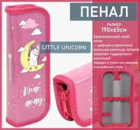 Пенал 1 секционный малый LITTLE UNICORN, 190х65 мм: Размер Д/Ш/В (см): 19*7*3; Вес (гр) ~: 38
Пенал 1 секционный малый LITTLE UNICORN, 190х65 мм
Односекционный маленький пенал Schoolformat — удобный и практичный школьный аксессуар, который позволяет поддерживать идеальный порядок в сумке или рюкзаке и на рабочем столе. Надежная молния оснащена брендированным бегунком. Пенал выполнен из ламинированного картона, оснащен молнией, легко открывается и закрывается, защищает содержимое от повреждений и потери презентабельного вида. Его легко постоянно носить с собой, чтобы к необходимым принадлежностям всегда был быстрый доступ.
Размер Д/Ш/В (см)	19*7*3
Вес (гр) ~
38