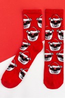 Мужские носки Kaftan: Цвет: красный
Мужские носки с новогодним рисунком выполнены из нежного хлопка. Носочки представлены в красном цвете и украшены прикольным рисунком медведи. Высокие носки для мужчин отлично подходят для празднования Нового года и Рождества и прогулок в прохладную погоду. 
Демисезонные носки выполнены из мягкой хлопковой пряжи. Благодаря полиамиду и эластану в составе они отлично тянутся и сохраняют форму и цвет даже после частых стирок.
Трикотажные носки нежно облегают ноги и не сползают при активных движениях благодаря плотной вязке. Эластичная резинка не сдавливает кожу и не ощущается в течение дня, а принт поднимает настроение.
Длинные носки из трикотажа подойдут для зимних и осенних дней. Они идеальны для дома и семейных тематических фотосессий. Красные новогодние носки станут отличным дополнением к подарку на праздник.