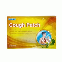 Пластырь от кашля COUGH PATCH: Состав:  Измельченная эфедра, гинкго, миндаль, азарум, солодка, семена горчицы, фумаровая кислота, камфора, борнеол, эвкалиптовое масло. Действие:  Оказывает лечебное воздействие на боль, вызванную внешней инфекцией, простудой, чрезмерной мокротой, зудом в горле, воспалением трахеи, кашлем и астмой. Применение:  Дети: 2-4 часа в возрасте до 3 лет, 4-6 часов в возрасте от 3 до 6 лет, 6 -12 лет Менее 8 часов, более 1 пластыря в день; 12 лет и старше от 1 до 2 пластырей в день, более 8 часов. Взрослые: от 2 до 4 в день Один пластырь действует в течение 8-12 часов. Способ применения:   Очистите пораженный участок перед использованием. Использовать одновременно четыре пластыря вокруг шеи. Один спереди (горло), сзади (трапеция) и два по бокам справа и слева. Меры предосторожности: 1. Не используйте, если на коже есть экзема, покраснение, травма и аллергия.  В случае побочных реакций, пожалуйста, прекратите использование. 2. Дети должны использоваться под присмотром взрослых. Упаковка:  6 пластыре 6см х 8 см