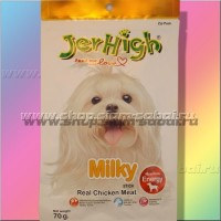 Куриные молочные палочки для собак Jerhigh: Цвет: https://shop.siam-sabai.ru/index.php?route=product/product&path=137&product_id=600
Модель: Milk Stick Наличие: Есть в наличии Вес брутто: 100.00 г

Куриные молочные палочки для собак  Jerhigh Jerhigh Real Chiken Meat Milk Stick Лакомые палочки для собак с молоком на основе куриного мяса от производителя собачьего корма премиум класса бренда Jerhigh — это вкусное и здоровое угощение для собак, насыщенное  белками, витаминами D3, В1, В5, В6 и В12,  с заманчивым ароматом куриного мяса. Палочки – премиум снеки Jerhigh идеально подойдут для щенков и собак любого возраста в качестве полезного лакомства или поощрения. Ингредиенты: Куриное мясо, крахмал тапиоки, глицерин, вода, обезжиренный молочный порошок, сахар, соль, молочная мука, витамин Е. Вес упаковки лакомых палочек для собак с молоком – 70 грамм.