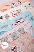 Трусы для девочки 5шт. Happy Fox: Цвет: https://happywear.ru/girls/girl-nignee-belio/girl-underwear-for-girls/6672455
Производитель: Happy Fox
Бренд: Happy Fox
Страна: Турция
Состав: 95% хлопок, 5% эластан
Цвет: микс

В комплекте представлены милые трусики слипы с принтом забавные кошки, пастельные цвета, набор 5 штук. Мягкие и очень удобные детские трусики для девочек и подростков выполнены из качественной гипоаллергенной ткани с высоким содержанием хлопка в составе.
Благодаря добавлению эластана трусики для девочек прочные, плотно прилегают к телу. Классические трусы средней посадки отлично тянутся и практически незаметны под одеждой, не теряют форму после стирки.
Слипы для девочки обеспечивают максимальный комфорт за счет аккуратно обработанных швов, хлопковой ластовицы и эластичности детского нижнего белья. Красивое нижнее белье – это важная составляющая детского гардероба юной красавицы.
Если Вы ищете хлопковые трусы для девочек, то этот набор подростковых трусов 5 шт. Вам идеально подойдет.
Внимание: расцветка в наборе может повторяться.