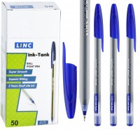 Ручка шариковая 0,6 мм синяя круглый корпус LINC INK TANK: Ручка шариковая 0,6 мм синяя круглый корпус LINC INK TANK
Шариковая ручка INK TANK— самая экономичная ручка ультра мягкого комфортного письма от LINC. Хит-продаж марки. Пишет легко и плавно, без напряжения руки, оставляя ровный и четкий оттиск.
Имеет полупрозрачный пластиковый корпус. Колпачок и наконечник в цвет чернил. Пишущий узел — игла 0,6 мм. Цвет чернил — синий. В коробке 50. Без возможности замены стержня.