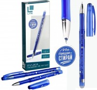 Ручка гелевая 0,5 мм, синий, "пиши-стирай" LITE E-WRITE,: Ручка гелевая 0,5 мм, синий, "пиши-стирай" LITE E-WRITE,
Ручка E-Write обладает уникальным сочетанием ярких обесцвечивающихся термочернил, стильного дизайна и высочайшего качества исполнения. Ручка пишет специальными гелевыми чернилами синего цвета. Для удаления надписи её необходимо потереть специальным ластиком, встроенным в корпус ручки. При письме и стирании ручка не повреждает бумагу, делая исправления незаметными. Стильный корпус тонированного синего цвета с серебряными элементами дизайна.
Характеристики:
-Гелевые стираемые чернила.
-Цвет чернил: синий.
-Форма пишущего узла — игловидная.
-Диаметр пишущего узла — 0,5 мм.
-Корпус — круглый, пластиковый.
-Индивидуальный штрих код на корпусе.